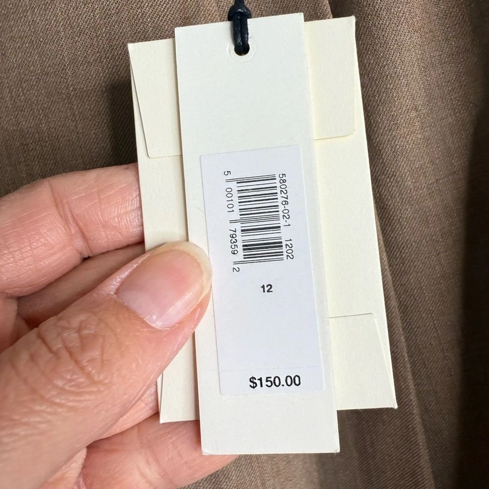 Nuevo con etiquetas Pantalón Banana Republic Soho tiro alto pierna ancha lana italiana talla 12 Foto 3 de 4