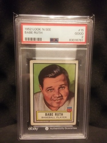 Babe Ruth 1952 Topps Look N See #15 PSA 2 Good