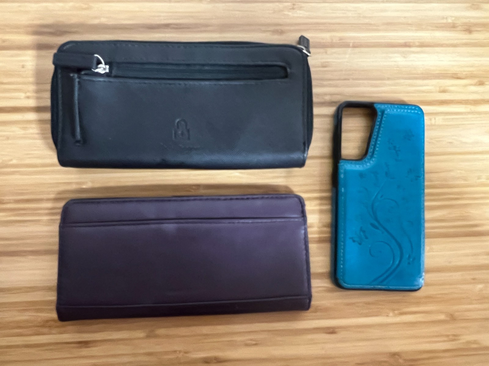 Safe Keeper Purple Leather Wallet & Phone Case
