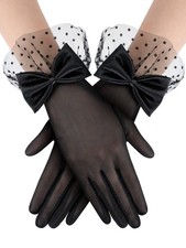 Bencailor Women Lace Gloves Wedding Tea Party Gloves Bow Short Mitten Elegant...