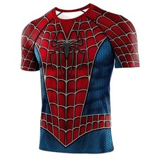 Men's T-shirts Spider Superhero Compression Tights Long Sleeve Tops Tee Gym