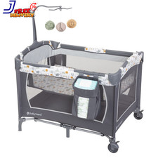 Baby Trend Animal Jubilee Nursery Playard  Multi Functional Infant Center in Grey