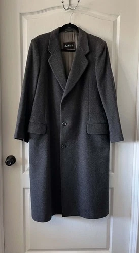 Vintage Mark Alexander Wool Cashmere Blend Overcoat Men's size 42L Charcoal - product listing photo
