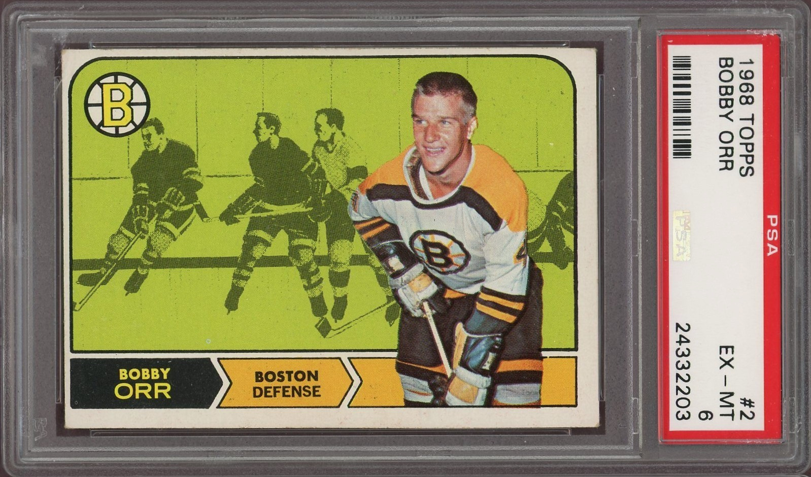 1968 Topps #2 Bobby Orr Boston Bruins PSA 6