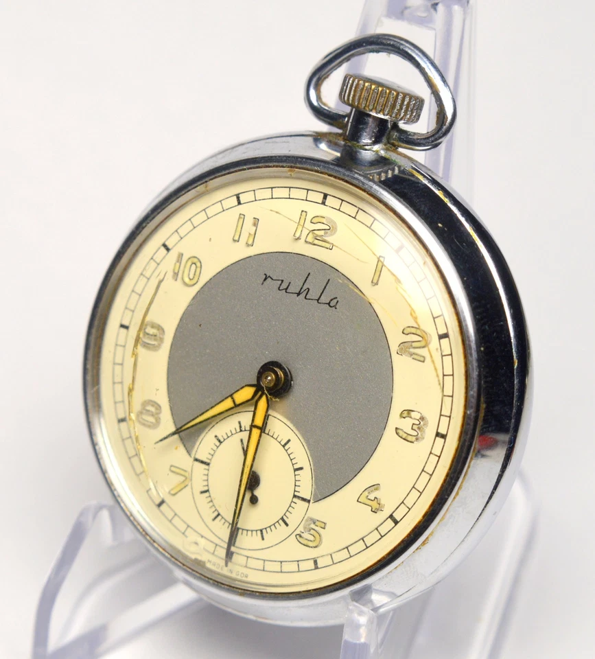 RELOJ BOLSILLO MECÁNICO GRANDE RUHLA ALEMANIA UMF83 VINTAGE Foto 2 de 4