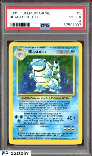 1999 Pokemon Game #2 Blastoise - Holo PSA 4 VG-EX