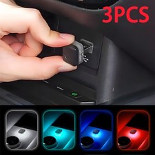 3 Usb Led Suv Car Interior Atmosphere Neon Light Ambient Lamp Bulbs Accessories