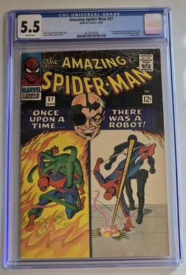 Amazing Spider-Man #37 CGC 5.5 WHITE Pages, 1st Norman Osborn Marvel Comics 1966