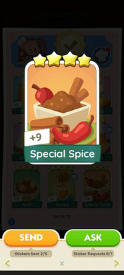 1x Special Spice 4     Aufkleber Monopoly_Go (Set-11)
