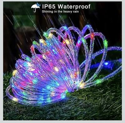  32.8 ft Solar-Powered LED IP65 Waterproof Outdoor Multicolor Decor Tube Lights