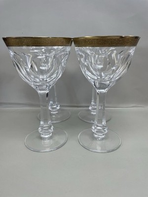 MOSER LADY HAMILTON GOLD ENCRUSTED CRYSTAL GLASSES SET OF 4
