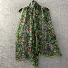 Signare Womans Scarf Shawl Multicolor Geometric One Size Sheer Art Silk