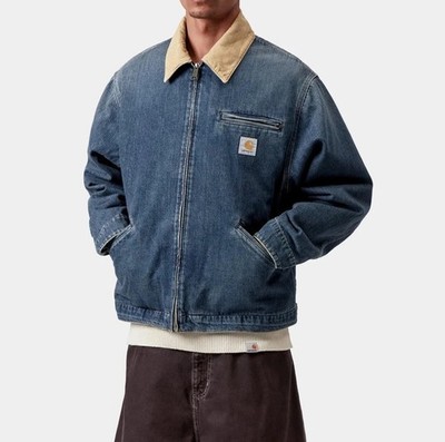Carhartt WIP OG DETROIT JACKET i036593 Blue/Dusty H Brown Dark Used Wash L