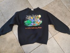 Vtg Disney Winnie The Pooh Sweatshirt Kids Large A Little Halloween Magic Rare