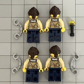 LEGO #60066 City - Swamp Police (2015) Lot Of 4 Minifigures Minifig E7 21