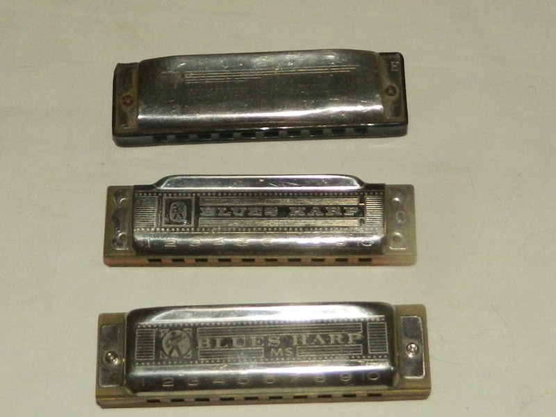 Vtg. M. Hohner Harmonicas Lot of 3  2 Ea. Blues Harp & 1 Ea. Special 20 Germany