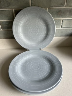 3 x Ikea 365 blau konzentrische Kreise Speiseteller oder Ladegerät Teller - 12,5'' 32,5 cm