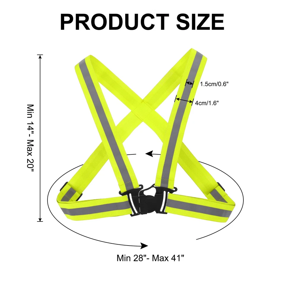 Chaleco de running reflectante ajustable, amarillo Foto 2 de 4