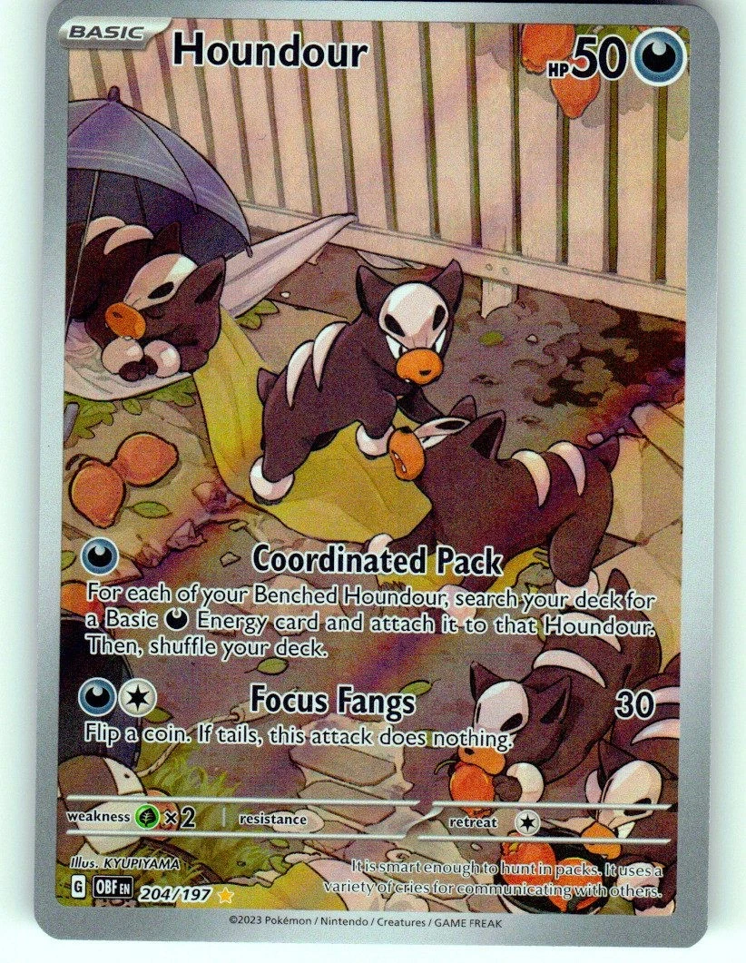 houndour pokemon card value (59/97) [EX: Dragon]  Plug [1R] Flare (30) Weakness / Resistance / Retreat Cost Houndour 132/197 SV03 Obsidian Flames