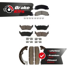 Front Rear Ceramic Brake Pads And Parking Shoes Kit For 2018-2020 Ford F-150