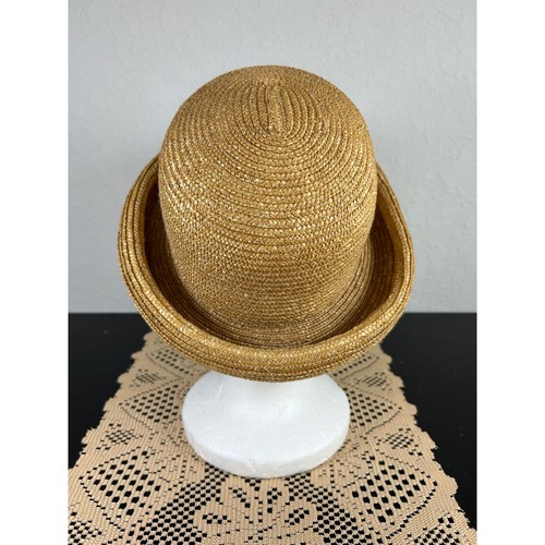 Vtg Women Hat Street Smart Betmar- Tan Straw- Rolled edge Hat- retro Fall - Picture 3 of 6