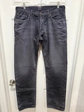 NWOT $399 PRPS GOODS CO E65P9X BARRACUDA CHARCOAL VINTAGE TWILL JEANS 34 W35X34L