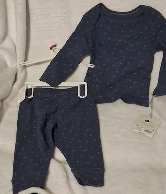 Cloud Island 2 Piece Set  Certified Standard  By Oeko-Tex Blue  Size 3-6 Months