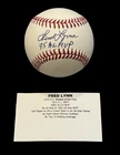 Fred Lynn Signed Baseball 75 AL MVP Inscription TRISTAR COA Boston Red Sox HOF