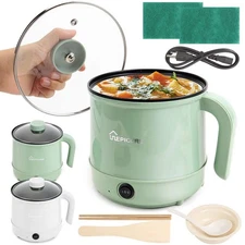 Mini Electric Cooker Skillet Wok Hot Pot For Cook Rice Fried Noodles Stew Soup