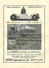 Vintage Very Rare 1959 Lotus Seven Kit Ad Better Than Original Quality Print