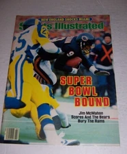 1986 Sports Illustrated CHICAGO BEARS vs LA Rams NFC Championship NO LABEL + AFC