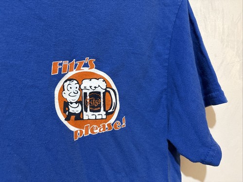 T-shirt imbottigliamento birra radice Fitzs adulto piccolo blu arancione pop st Louis MO - Foto 2 di 5