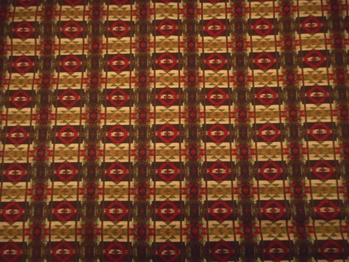 Southwest Quilt Fabric 1 7/8 Yard Red Brown Green Tribal Aztec Premium Cotton #C - Picture 2 of 2