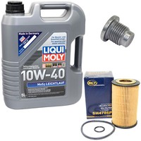 MotoröL Set 10W-40 5 Liter + ÖLfilter SH 4786 P + Schraube FüR Renault Twingo I