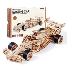 ROKR 3D Wooden Puzzle 1:18 Scale Formula Racing Cars for Adults, 5 Hour Build...