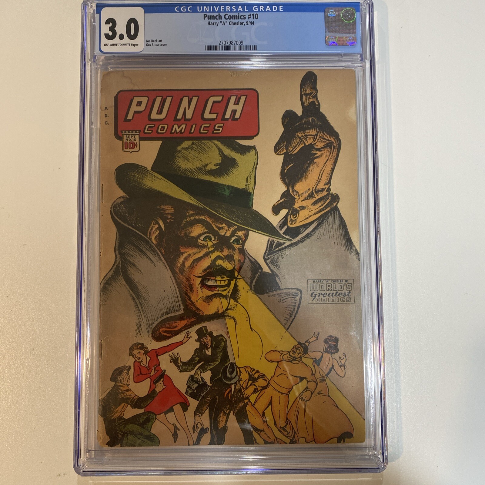 Punch Comics #10 (Chesler, 1944) CGC 3.0 - Golden Age - Rare Gus Ricca ...