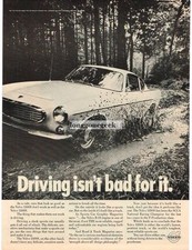 1968 Volvo White 1800s Driving Through Mud Vintage Print Ad 1968 Volvo White 1800s Driving Through Mud Vintage Print Ad