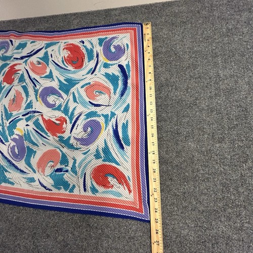 Women’s Scarf Square Pleated Multicolor Floral Design - Picture 11 of 12