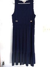 Michael Kors XL (true fit) navy sleeveless dress, small ruffles. Excellent cond
