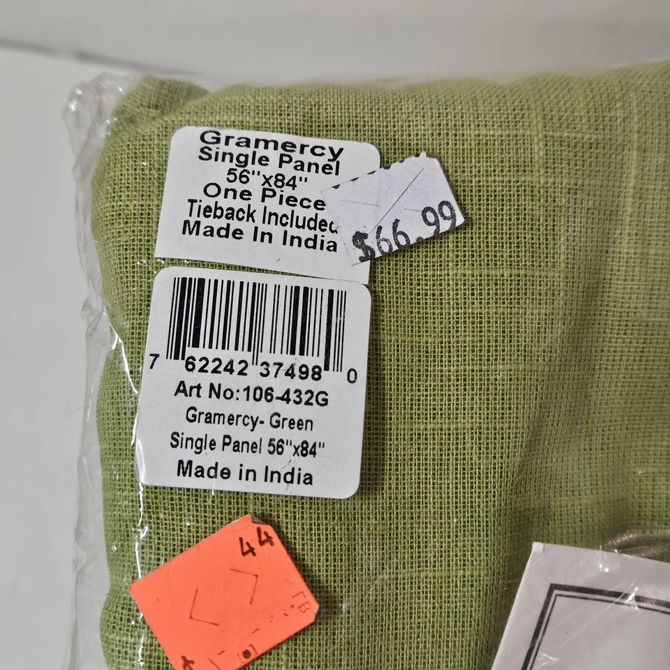 Park Designs Gramercy Curtain Panel 56 X 84 Green Tie Back Window Cotton Full - Image 4 of 4