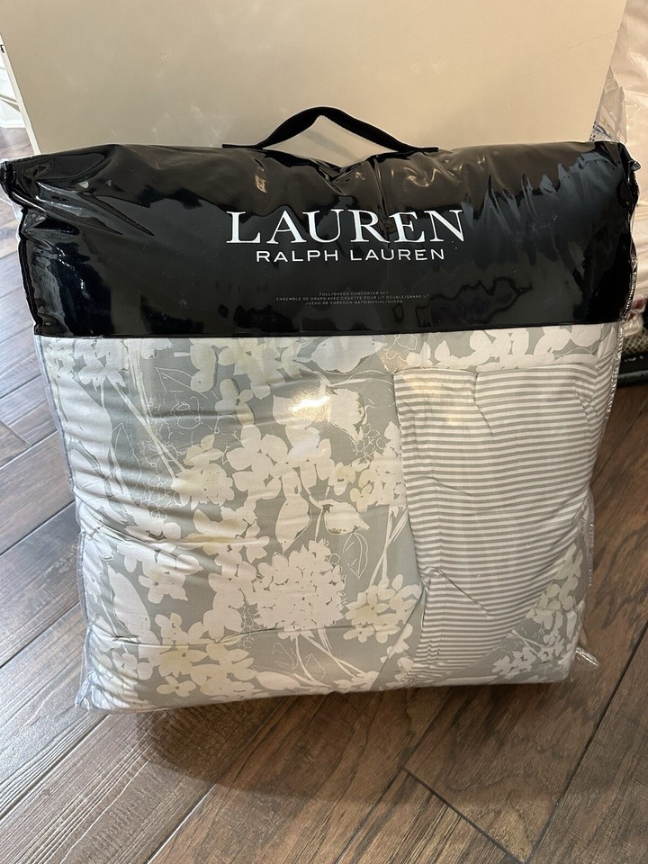 New Ralph Lauren Reese Sage/White Floral Full Queen Comforter Set 3pc
