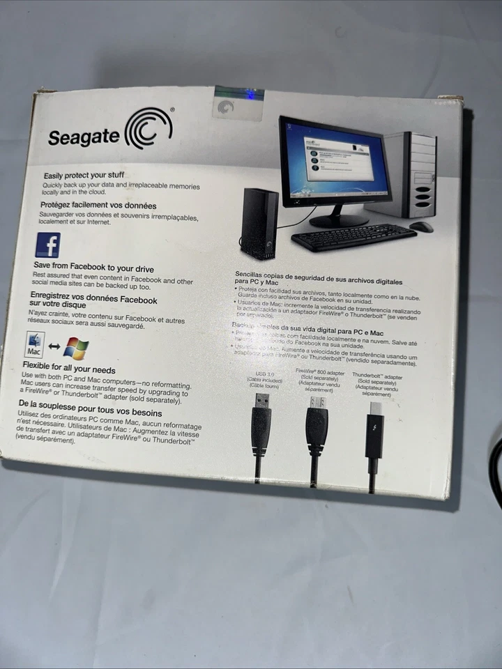 Seagate Backup Plus Desktop Drive 2TB/ USB 3.0, Brand. Open Box - Image 2 of 4