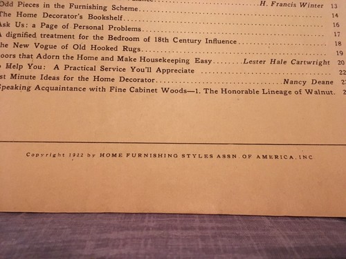 Antique Vintage January 1923 Home Furnishing Styles Magazine Vol 1 Issue 1 - Picture 4 of 11