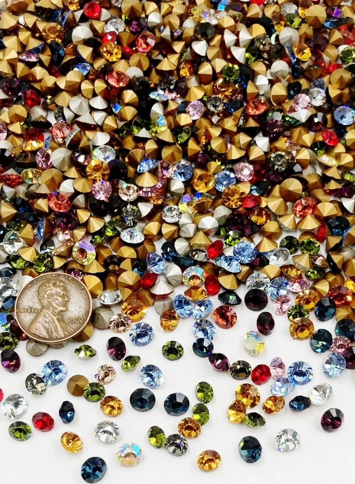 50 Vintage Swarovski Crystal 5mm. To 6mm. Rhinestones - Jewelry Repair J55 - Image 4 of 4