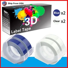 (2Blue+2Clear) LabelTape 3D Fit For Dymo 1595GY 1540 Dymo 1595GYCP