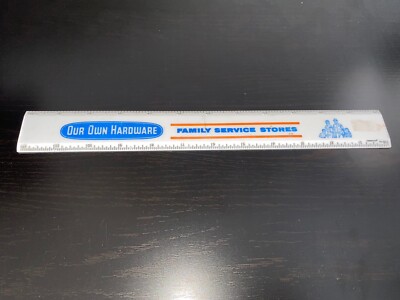 Vintage Family Service Stores Our Own Hardware Plastic Ruler Advertising Crafts