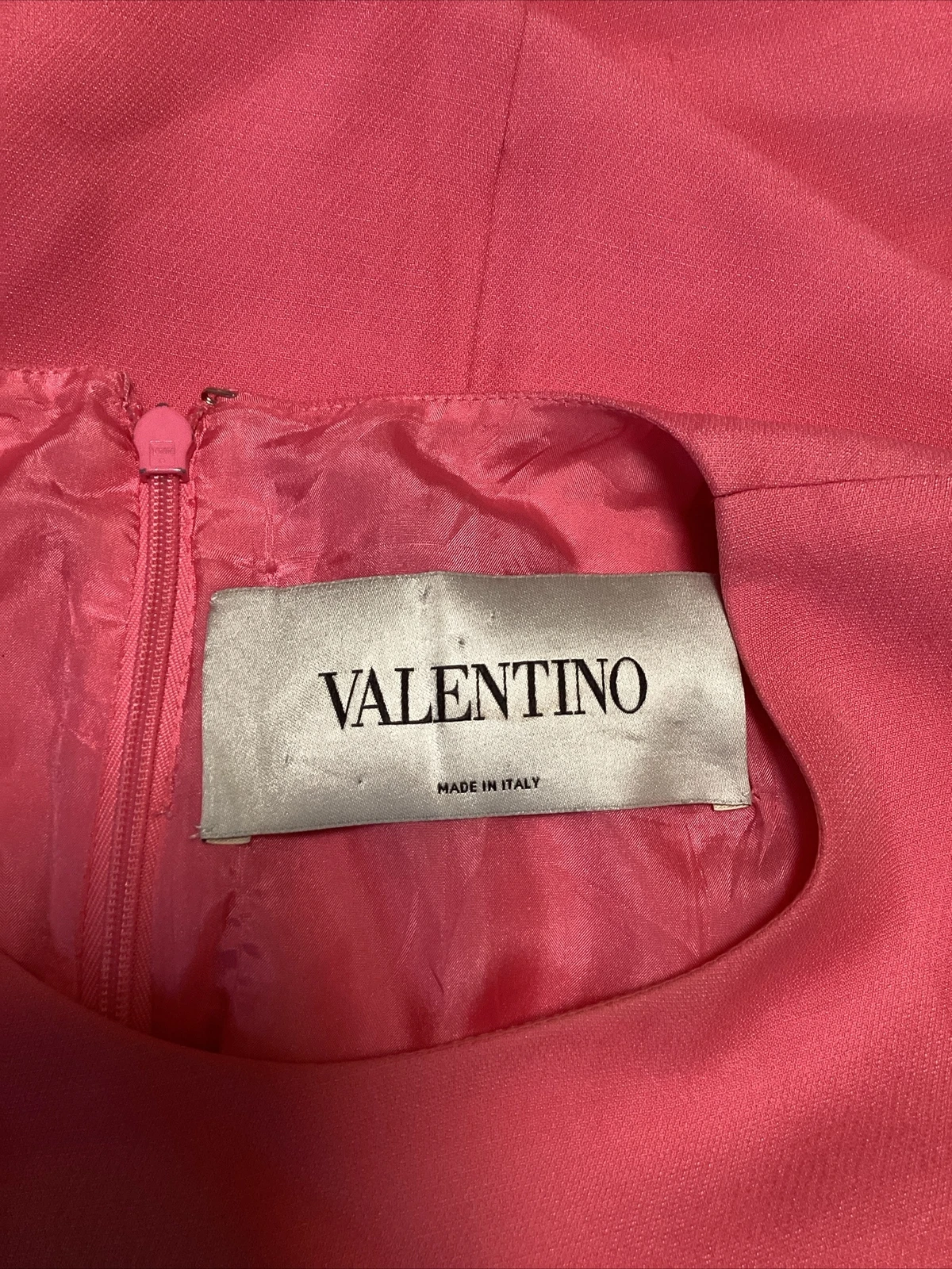 Abito classico donna VALENTINO ITALIA rosa S s lana seta crepe fiocco tg 6