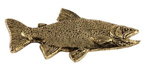 Authentic Brook Trout, Brookie, Fish Pin, Magnet, Pewter, F006PR, 3" Large Fishing
