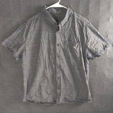 Eddie Bauer Button Up Shirt Men's Size XL Gray Short Sleeve Sleeve Cotton