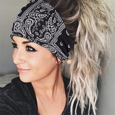 Fashion Boho Headbands Elastic Soft Hair Bands Knotted Turban Stripe Cloth
